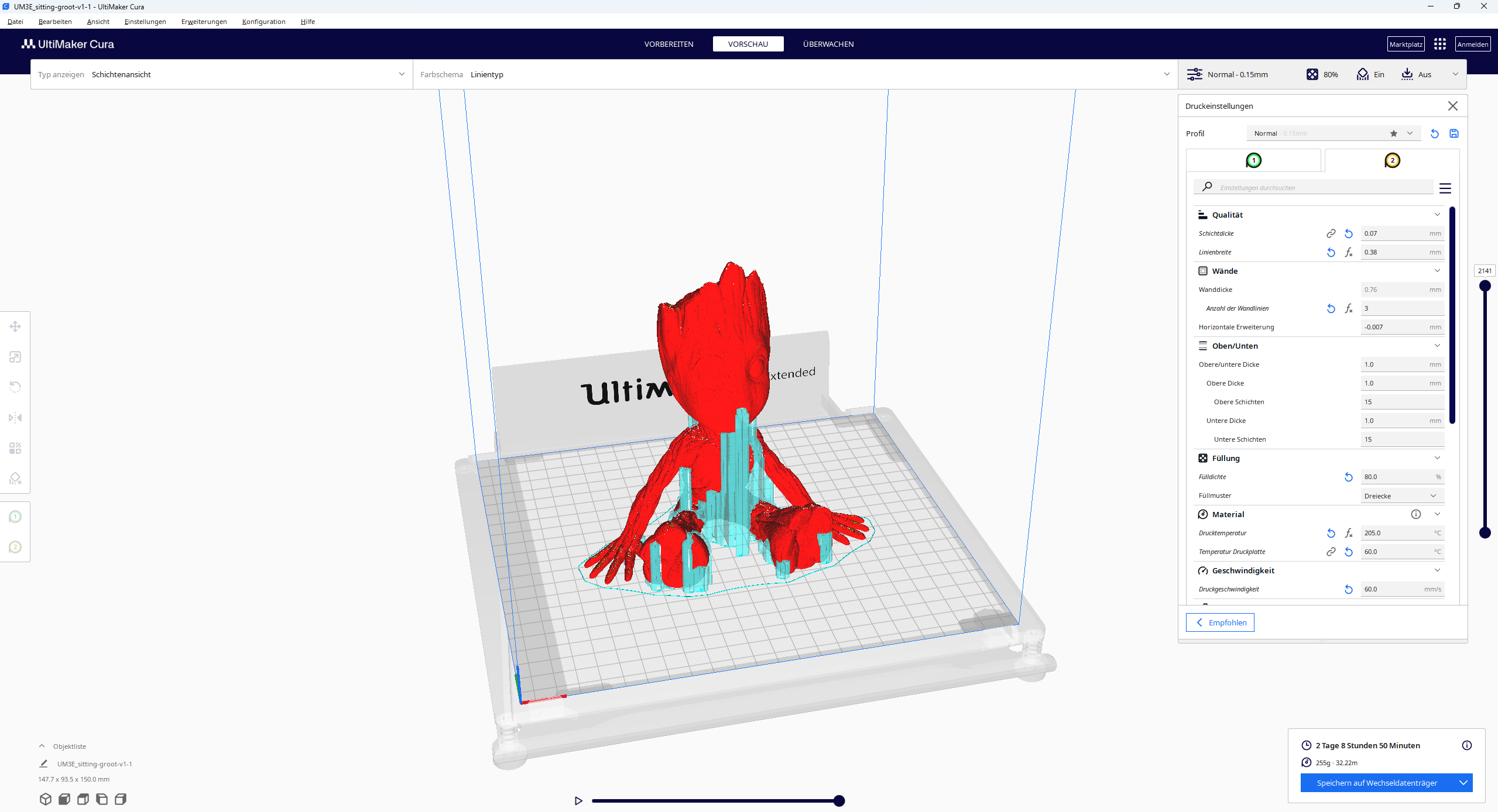 Slicer Programme - Ultimaker Slicing Slicer Programme - Ausschnitt von Cura